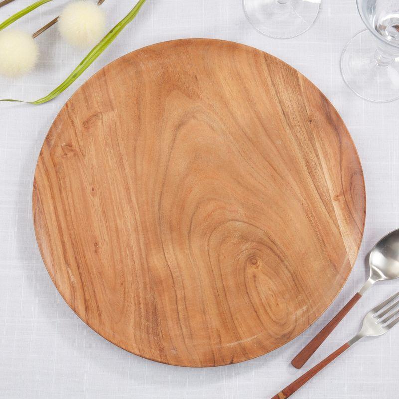 Sousplat Collection Mango Wood No Pattern Charger (Set of 4)