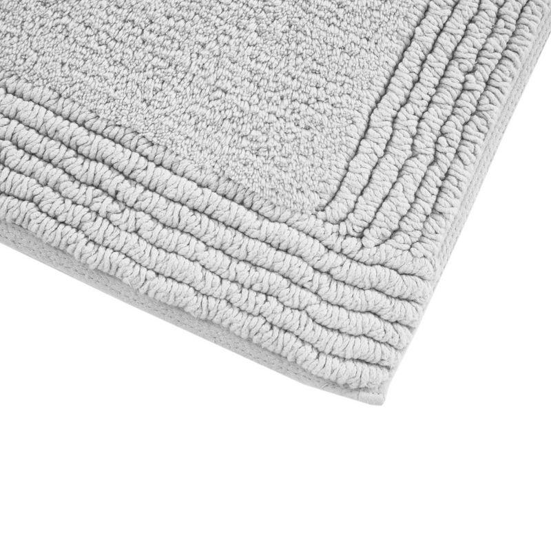 Splendor 1" Gray Cotton Tufted Reversible Bath Rug