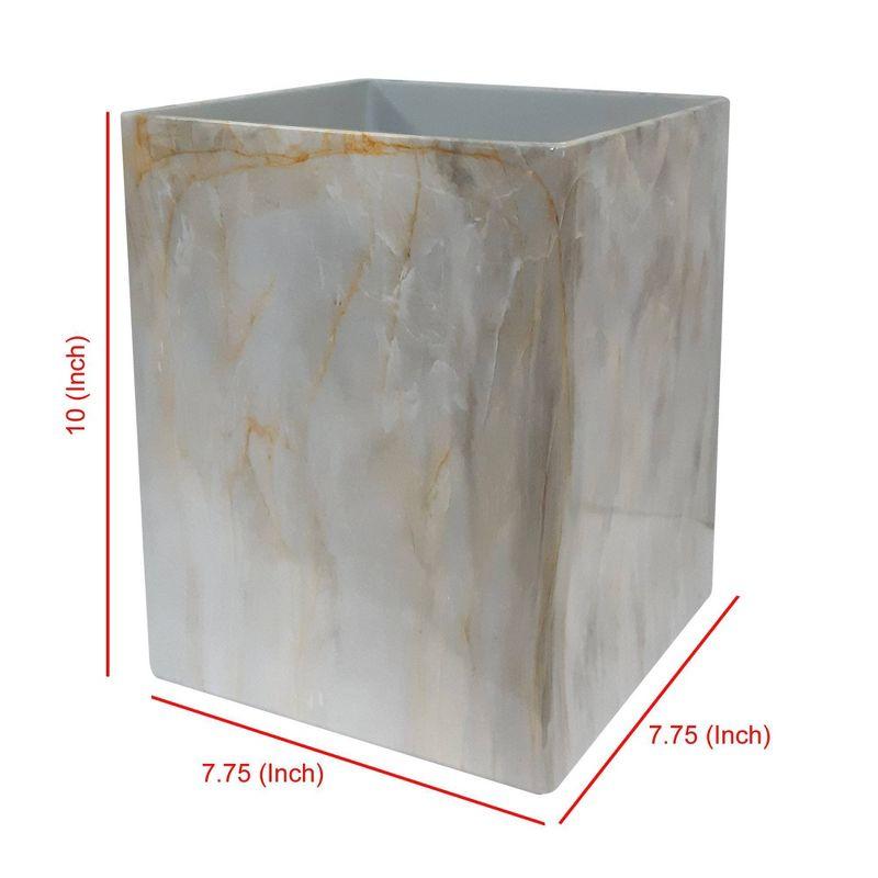 Stone Hedge Resin Decorative Bathroom Wastebasket - Nu Steel