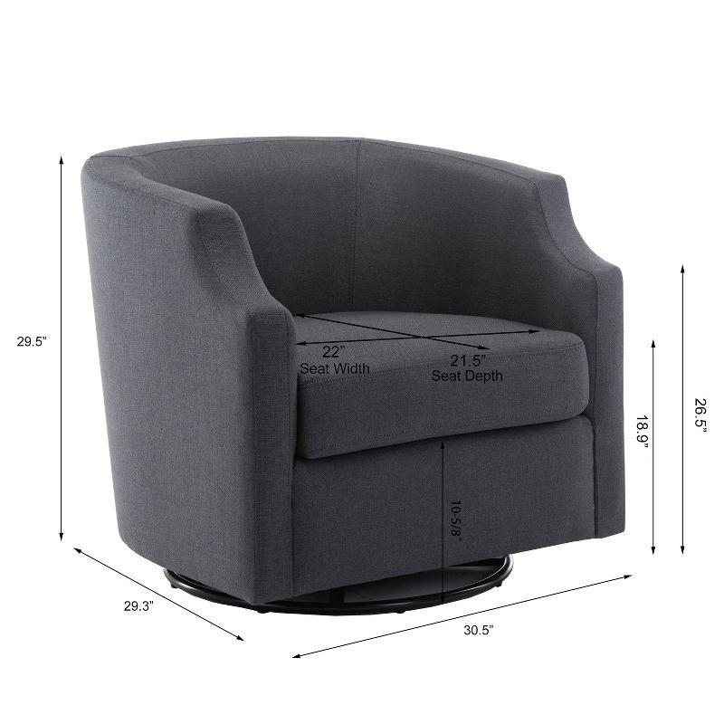 Debbie 77.47cm Wide Polyester Swivel Barrel Chair