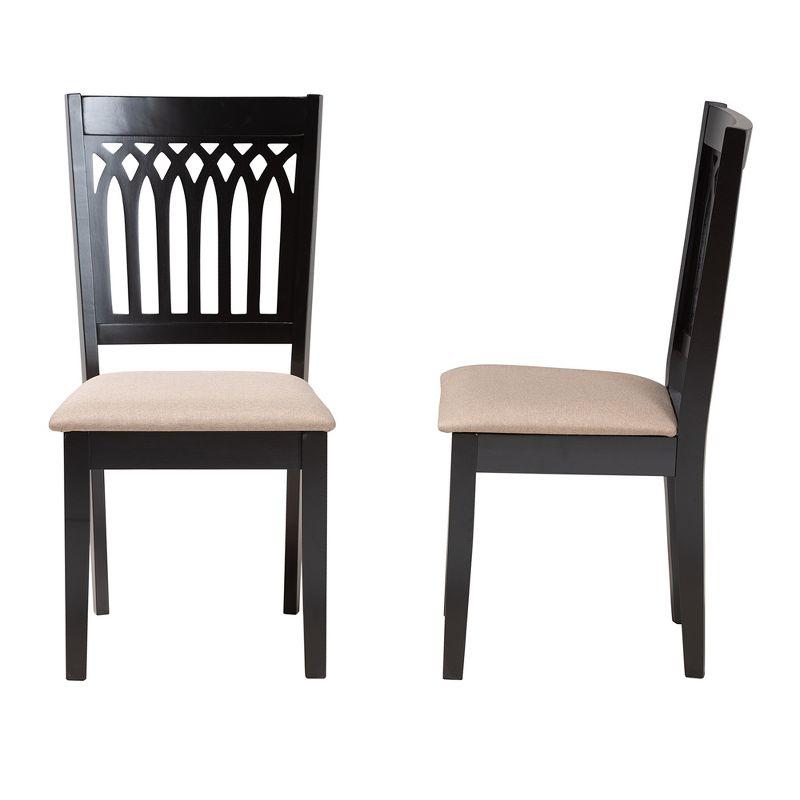 Baxton Studio Genesis Modern Fabric Wood Dining Chair Set