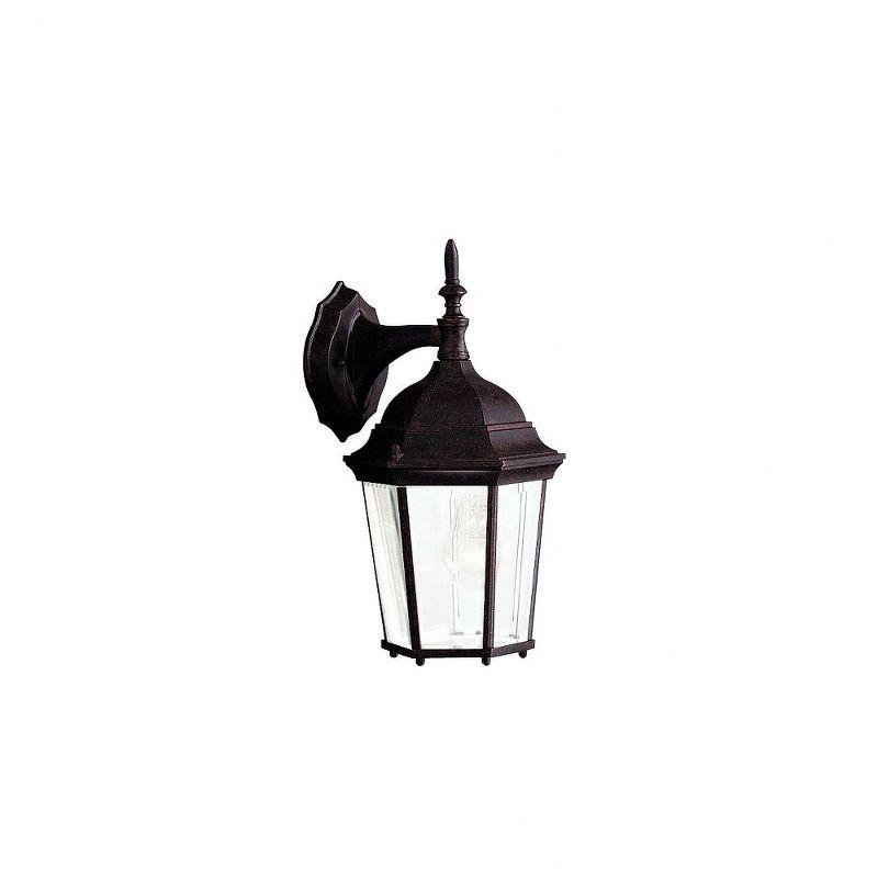 Classic Colonial Black Lantern Sconce with Clear Beveled Glass