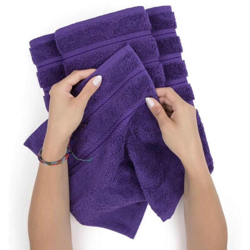 FAST APPLIANCES LLC Purple Bath Towels Set For Bathroom Soft Absorbent Durable 650 GSM Turkish Cotton Towel Set Of 6, 2 Large Bath Towels, 2 Hand Towels, 2 Washclothes