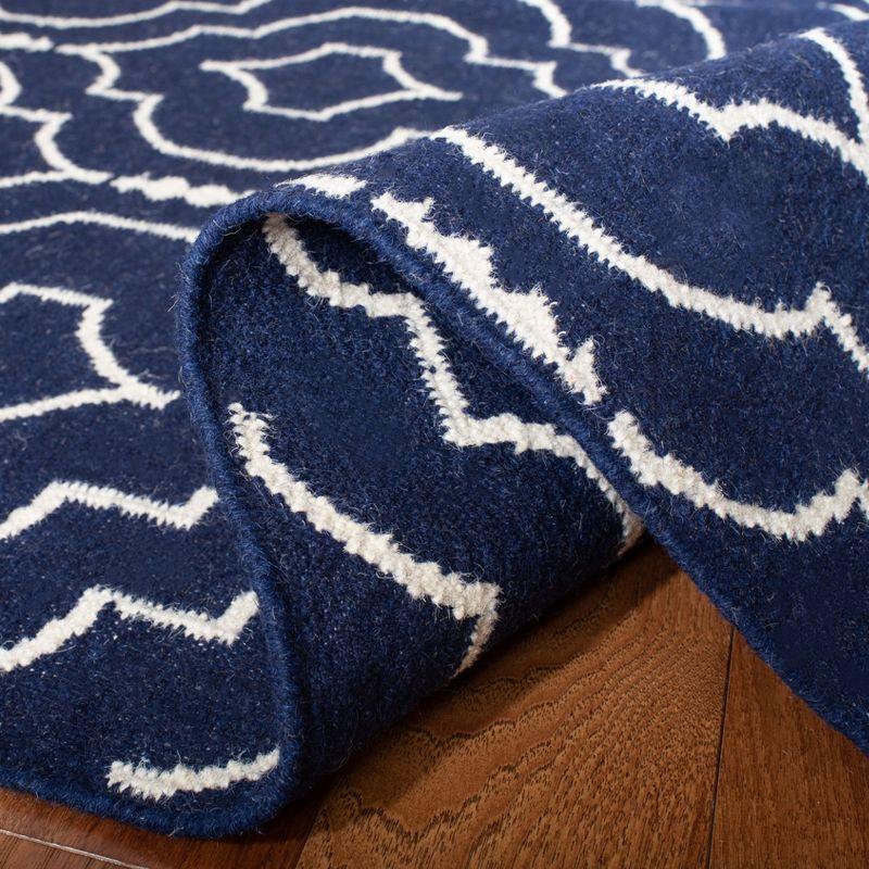 Dhurries DHU637 Hand Woven Area Rug - Navy/Ivory - 3'x5' - Safavieh.