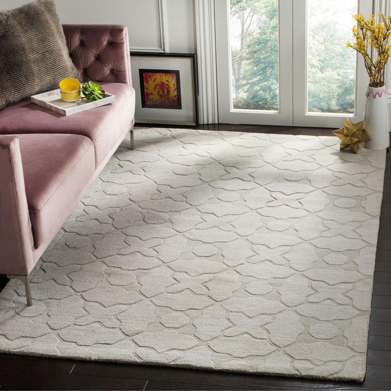 Gray Hand-Tufted Wool Rectangular Area Rug 4' x 6'