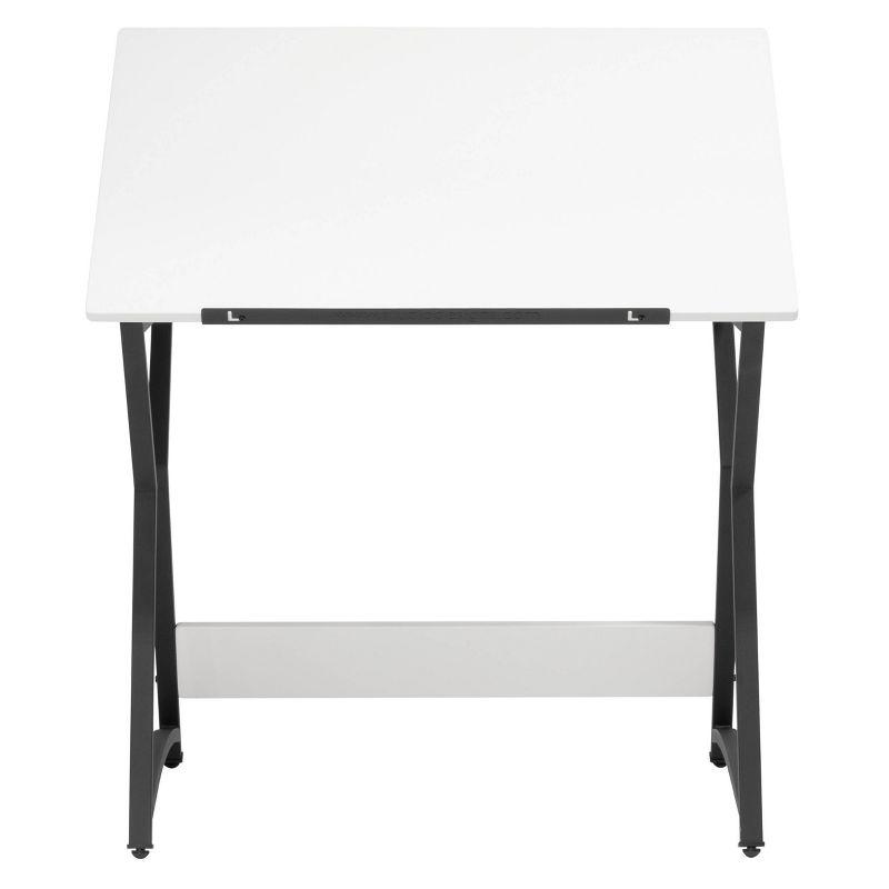 36" Wide Hourglass Craft Drawing Table with Angle Adjustable Top - Studio Designs Home: Powder-Coated Steel, Wood Surface