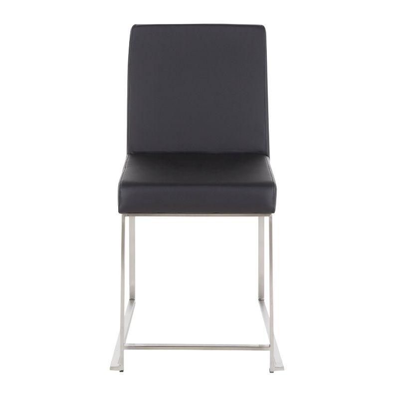 Fuji Contemporary High Back Faux Leather Dining Chair in Black