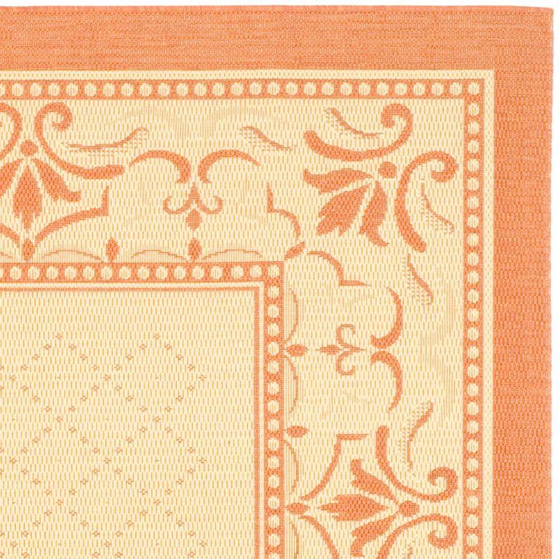 Courtyard CY0901 UV & Stain Resistant Non-Shedding Power Loomed Indoor/Outdoor Area Rug - Natural/Terra - 6'7"x6'7" - Safavieh