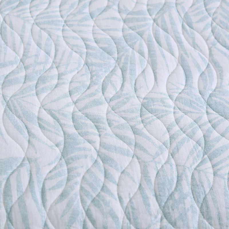 3pc King Palmday Quilt & Sham Set Light Blue - Tommy Bahama: Botanical Pattern, OEKO-TEX Certified