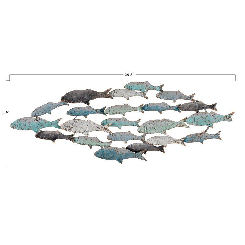 Storied Home Rubber Wood School of Fish Wall Decor