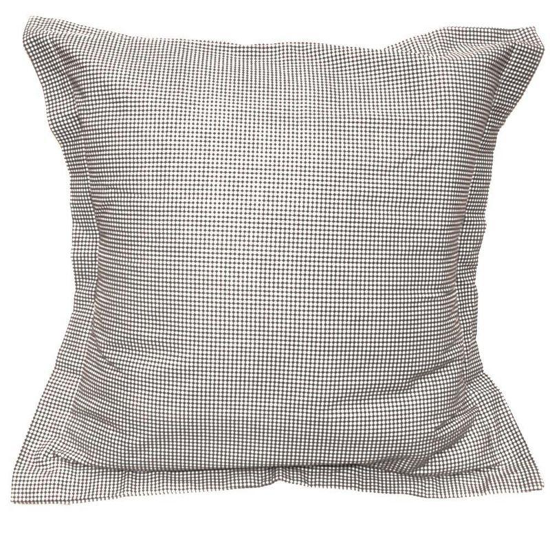 Logan Check Gray Cotton Decorative Toss Pillow 17x17"