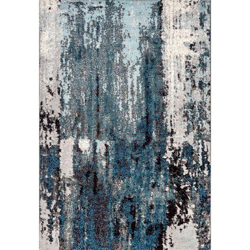 Nuloom Haydee Abstract 7x9 Indoor Area Rug for Living Room Bedroom Dining Room Kitchen, Teal/Ivory