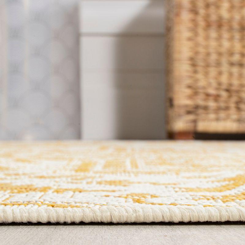 Bohemian Star Medallion Cream/Yellow Square Indoor/Outdoor Rug