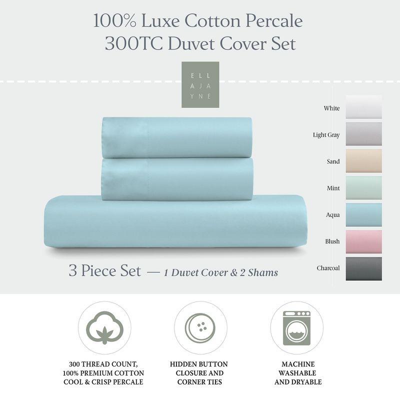 EJ Classic Premium 100% Cotton Duvet Cover Set, Breathable, Crisp, and Cool