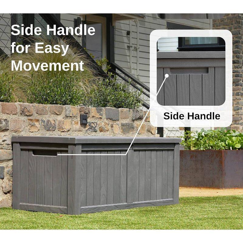 East Oak 120 gal Waterproof Resin Deck Box Gray