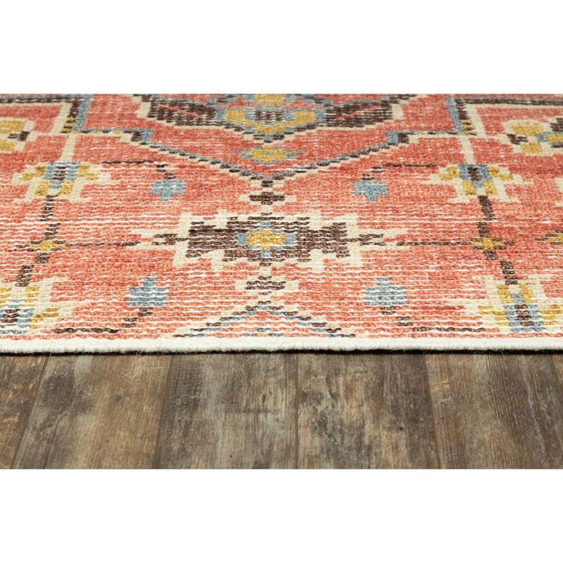 Momeni 9'x12' Ophelia Medallion Handknotted Area Rug Red: Wool & Cotton, Low Pile, Classic Rectangle, Indoor Use
