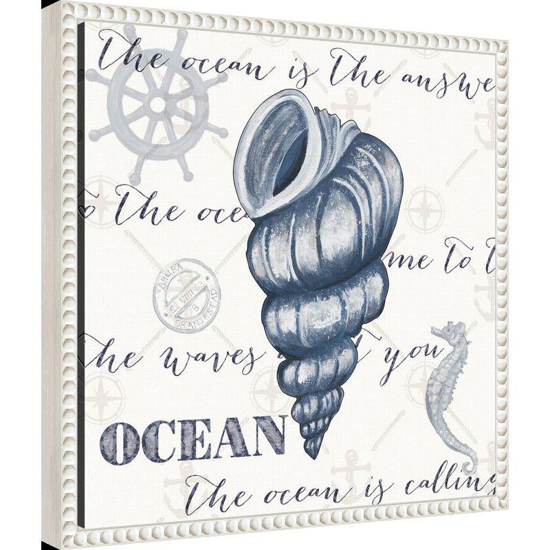 Amanti Art Indigo Ocean Treasures I by Gina Ritter Canvas Wall Art Print Framed 16 x 16-in.