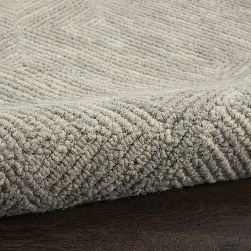 Hand-Tufted Gray Wool Rectangular Easy Care Area Rug