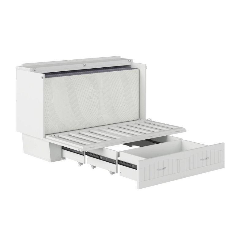Queen Nantucket Murphy Bed Chest USB Turbo Charger White - AFI