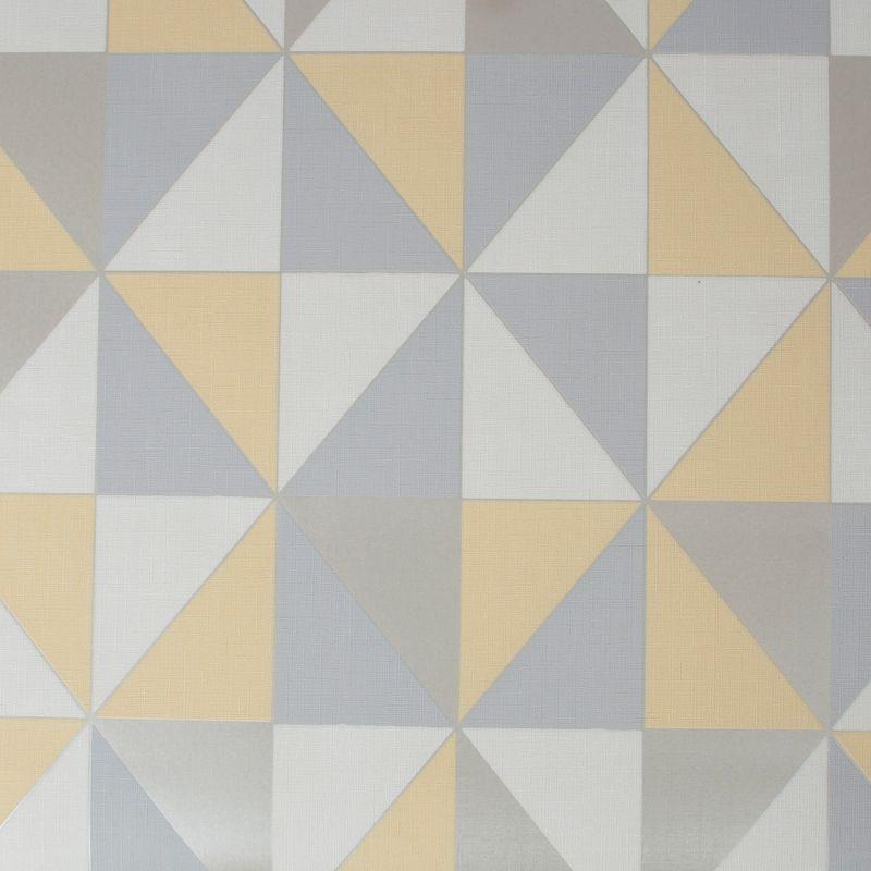 Erika Grey and Ochre Geometric Removable Wallpaper