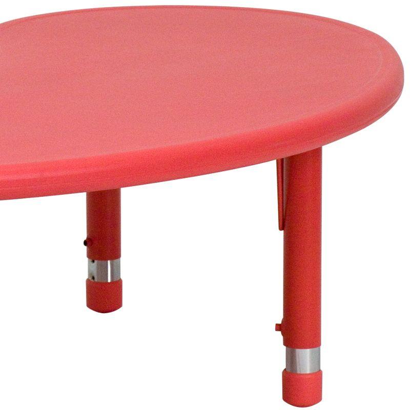 35"Wx65"L Half-Moon Plastic Adjustable Activity Table-School Table for 8