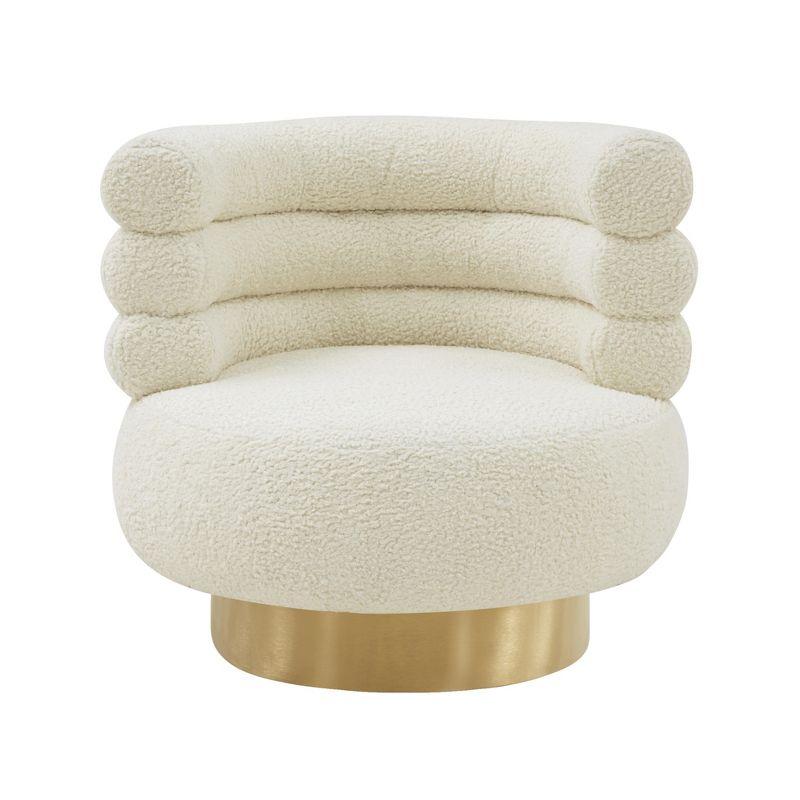 TOV Furniture Naomi Faux Shearling Swivel Chair