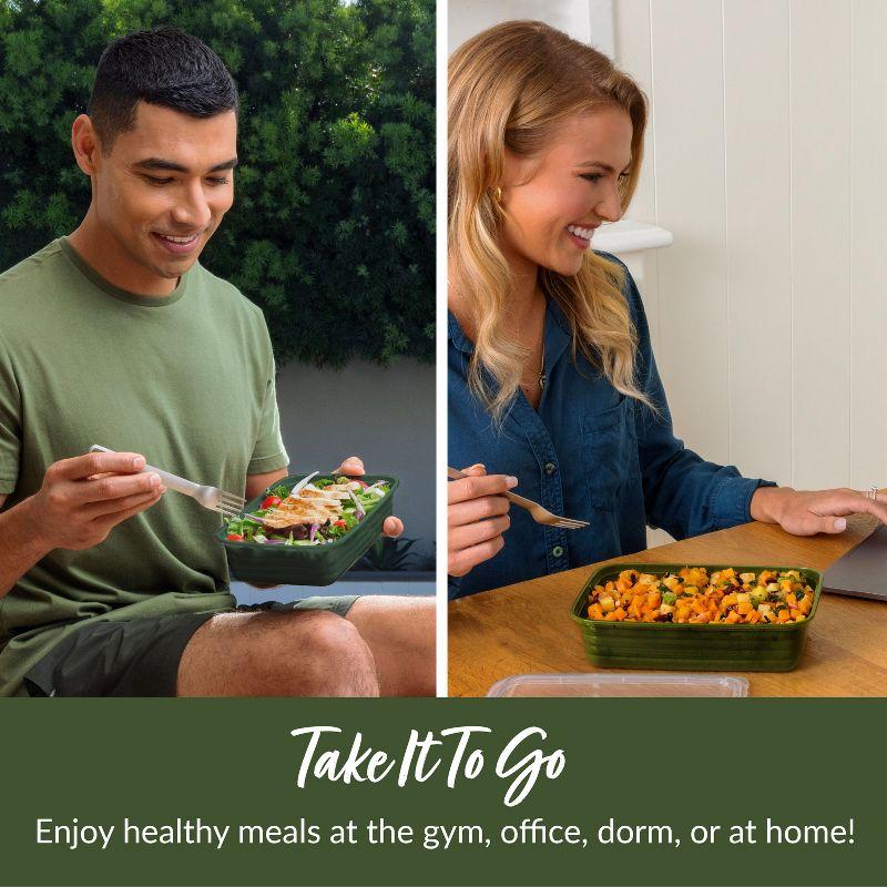 Bentgo Meal Prep 1-Compartment Container, Reusable, Durable, Mirowaveable - Khaki Green - 4 Cup/10pk