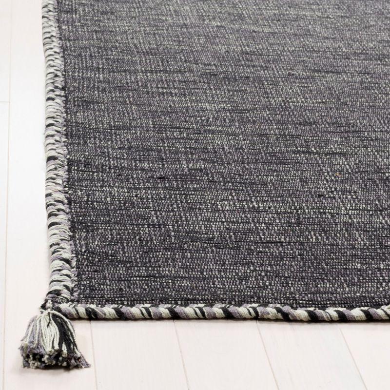 Coastal Gray Cotton Handwoven Flatweave 2'3" x 8' Runner Rug