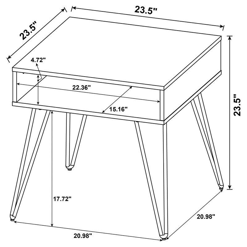 Fanning End Table with Hairpin Legs Golden Oak - Coaster