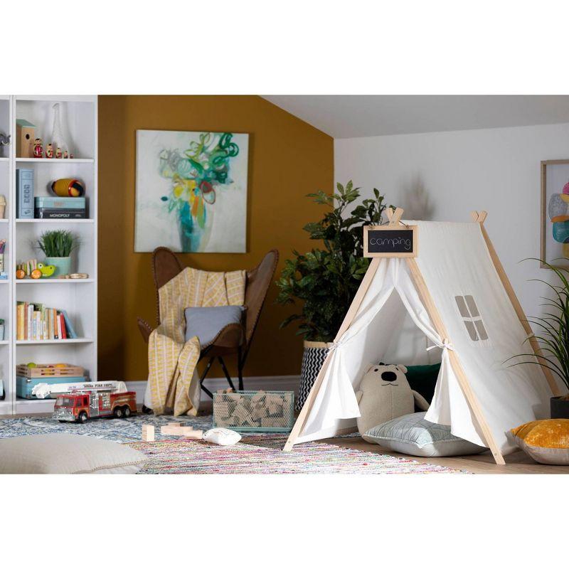 Sweedi Kids' Play Tent with Chalkboard in Organic Cotton and Pine