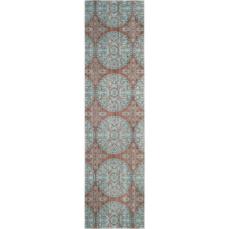 Valencia VAL214 Power Loomed Indoor Runner Rug - Brown/Alpine - 2'3"x8' - Safavieh