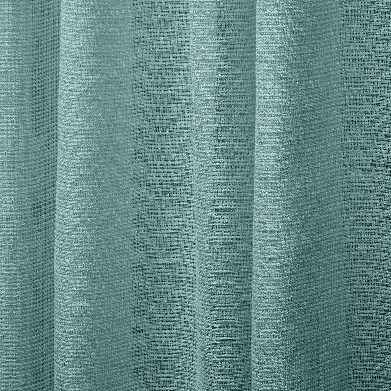 EXCLUSIVE HOME Miami Semi-Sheer Textured Indoor/Outdoor Grommet Top Curtain Panel Pair, 54"x84", Teal