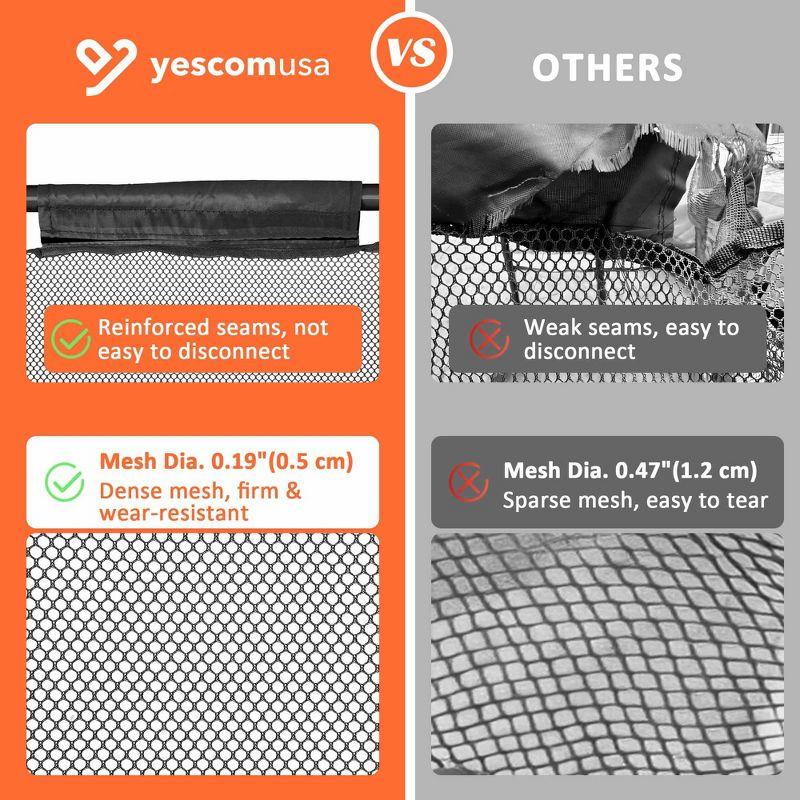 Yescom Metal Frame 10 Wheels Rolling Mesh Pool Storage Bin Pool Floats Storage Organizer for Pool Toys Balls Pool Noodles, Black