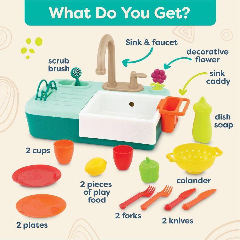 B. toys Running Water Play Sink - Splash-n-Scrub Sink - Kids Kitchen Playset