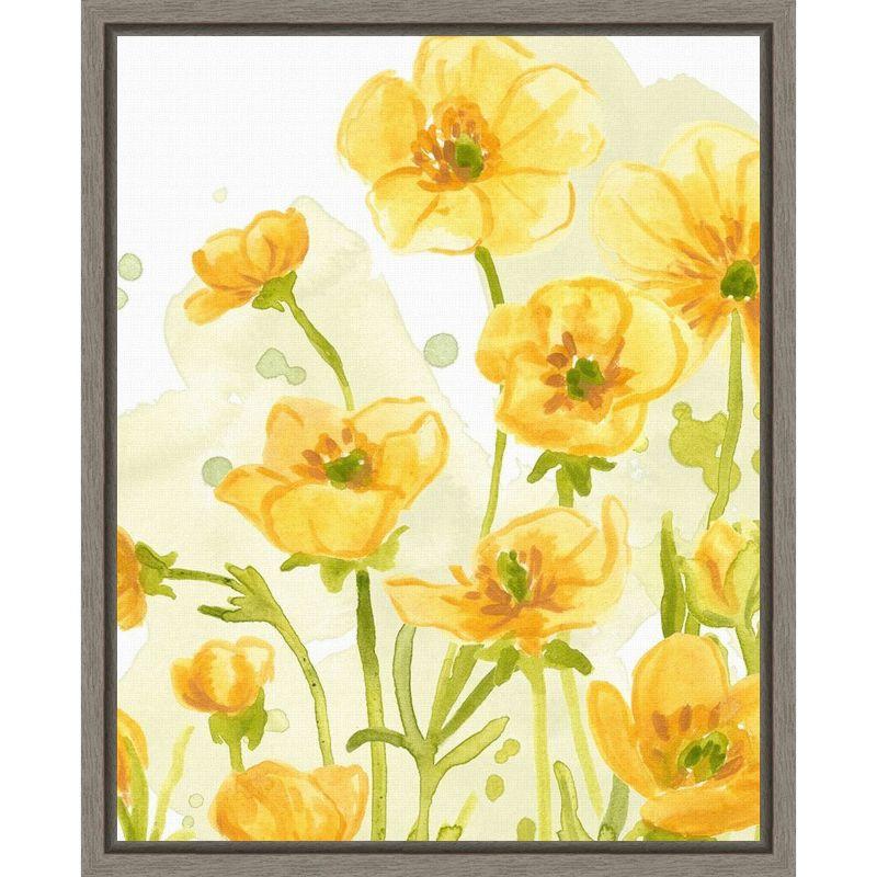 Sunshine Buttercup Meadow Yellow and Green Canvas Print