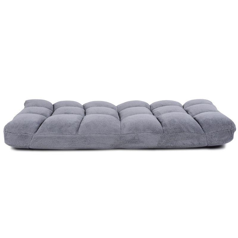 Tangkula Adjustable 14-Position Floor Chair ,Padded Gaming Chair Lazy Recliner Gray