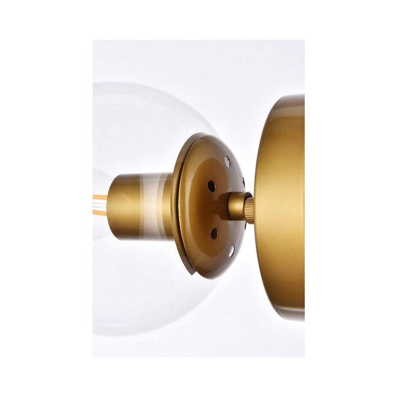 Elegant Lighting Mimi six inch dual flush mount and bath sconce in brass with clear glass