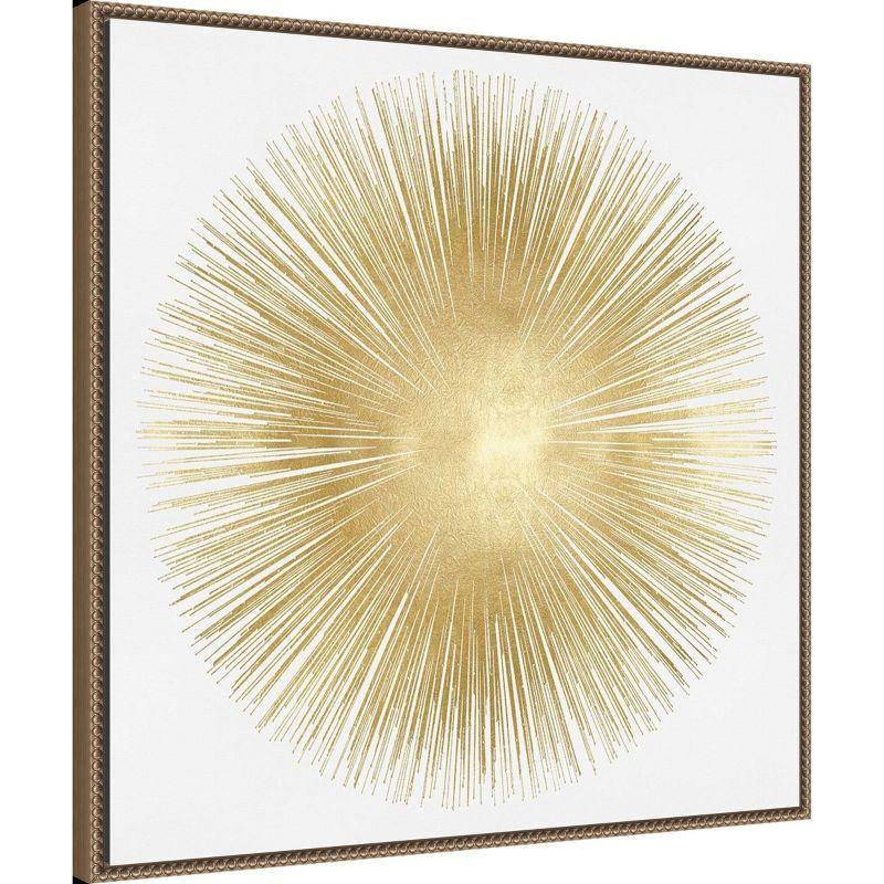 30"x30" Sunburst Soft Gold I by Abby Young Framed Canvas Wall Art Print Bronze - Amanti Art: Modern Style, Polystyrene Frame