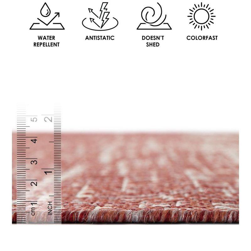 Unique Loom 5' 1 x 8' 0 Rectangle Indoor/Outdoor Modern Rust Red Area Rug