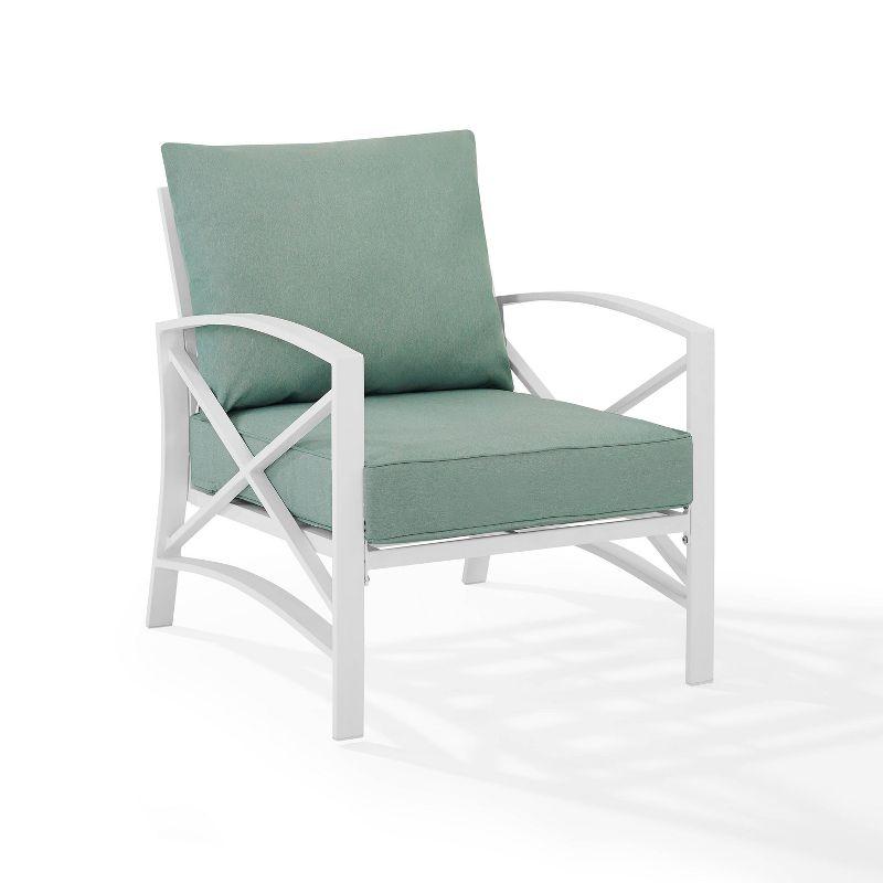 Kaplan Outdoor Steel Arm Chair Mist/White - Crosley