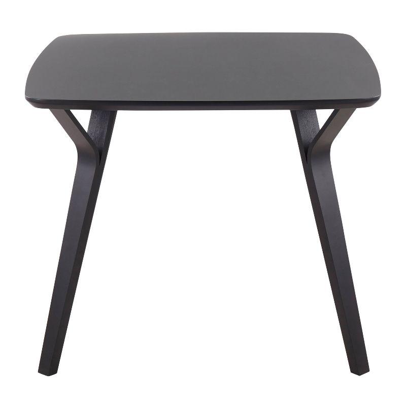 LumiSource 38" Folia Mid-Century Modern Dining Table Wood Black: Square, 4-Seat, Non-Extension, 1-Year Warranty