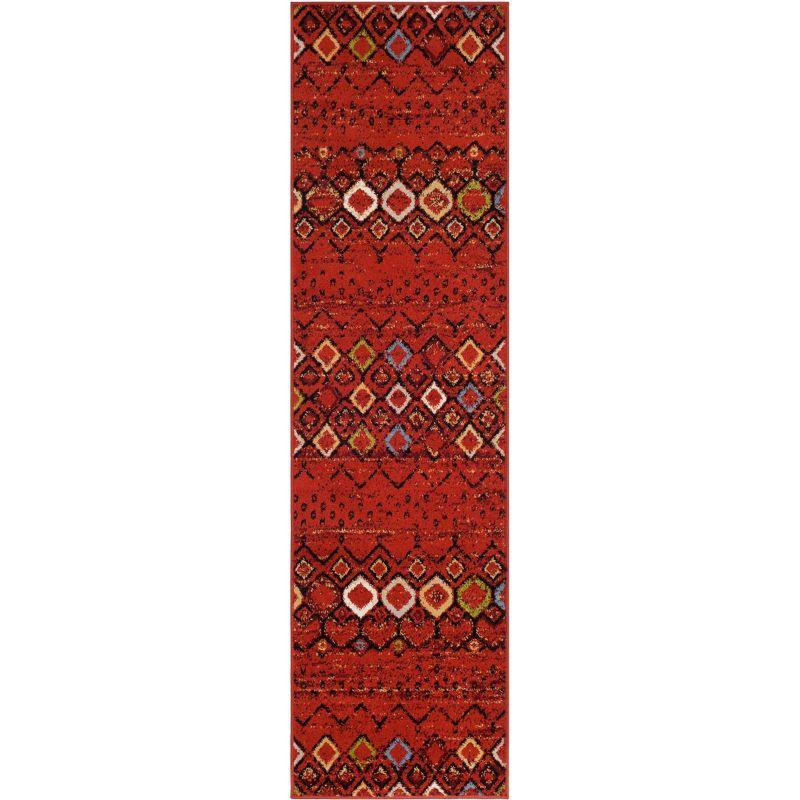 Amsterdam AMS108 Power Loomed Indoor Runner Rug - Terracotta/Multi - 2'3"x12' - Safavieh