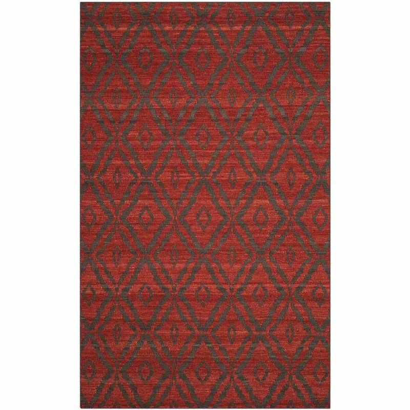 Kilim KLM215 Hand Woven Area Rug - Rust/Grey - 5'x8' - Safavieh.