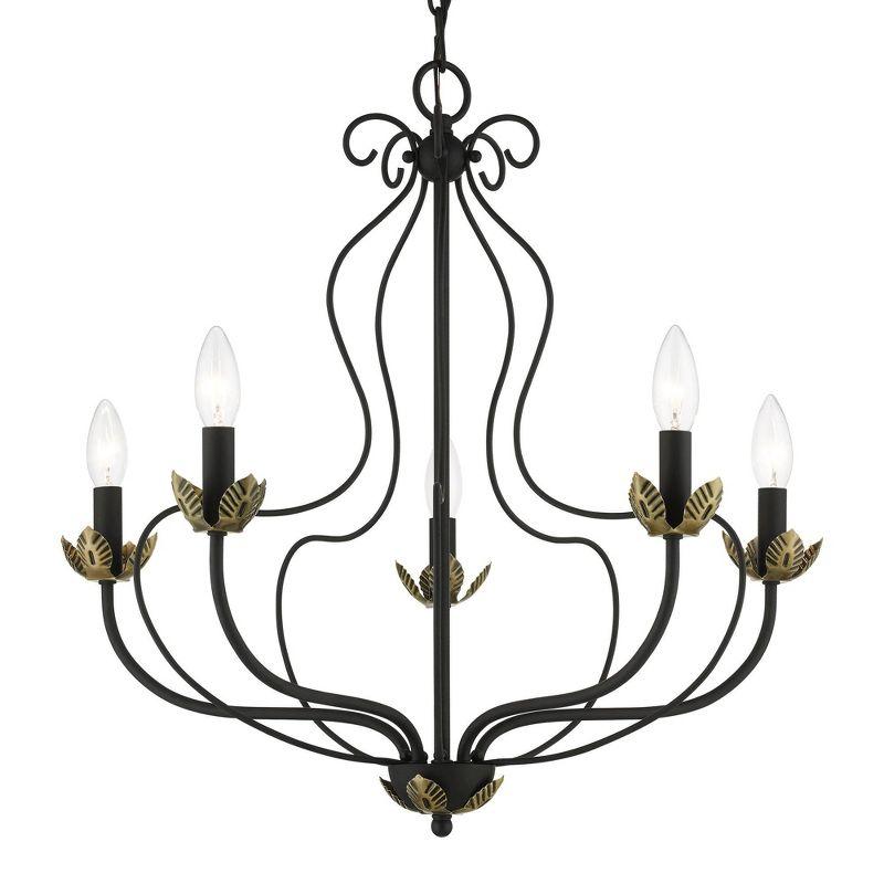 Livex Lighting Katarina 5 - Light Chandelier in  Black/Antique Brass
