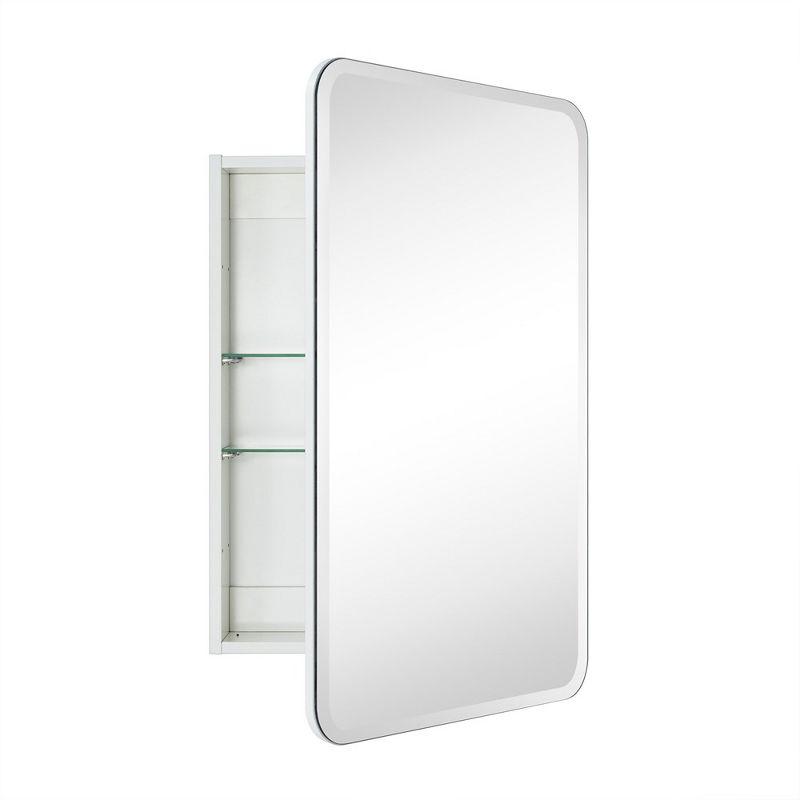 TEHOME 20 in. W x 30 in. H Rectangular Recess and Surface Mount Frameless Medicine Cabinet with Mirror