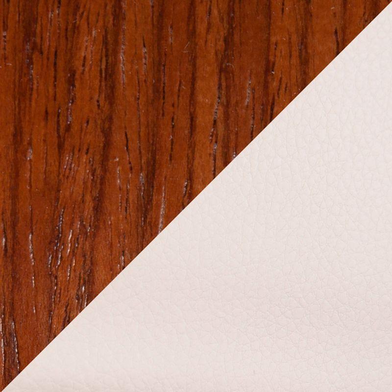 Set of 2 Fabrico PU Leather/Steel/Wood Counter Height Barstools Walnut/Cream/Black - LumiSource: Swivel, Flared Legs, Upholstered