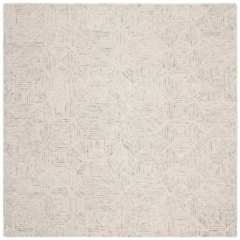 Abstract ABT763 Handmade Indoor Area Rug - Ivory/Light Blue - 4'x4' - Safavieh