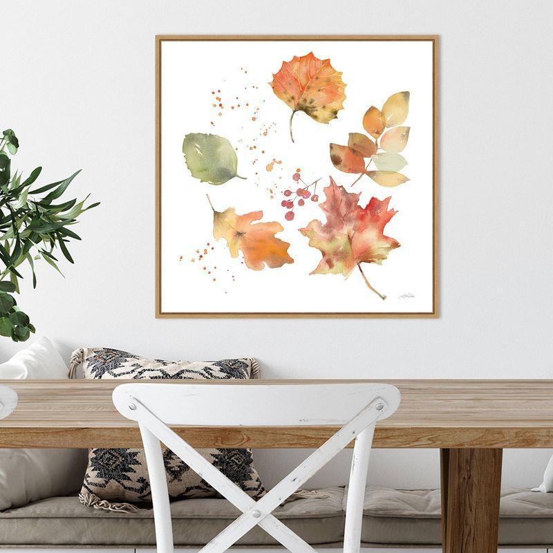 22"x22" Falling Leaves I by Katrina Pete Framed Wall Canvas - Amanti Art: Autumn Harvest Decor, Seasonal Canvas