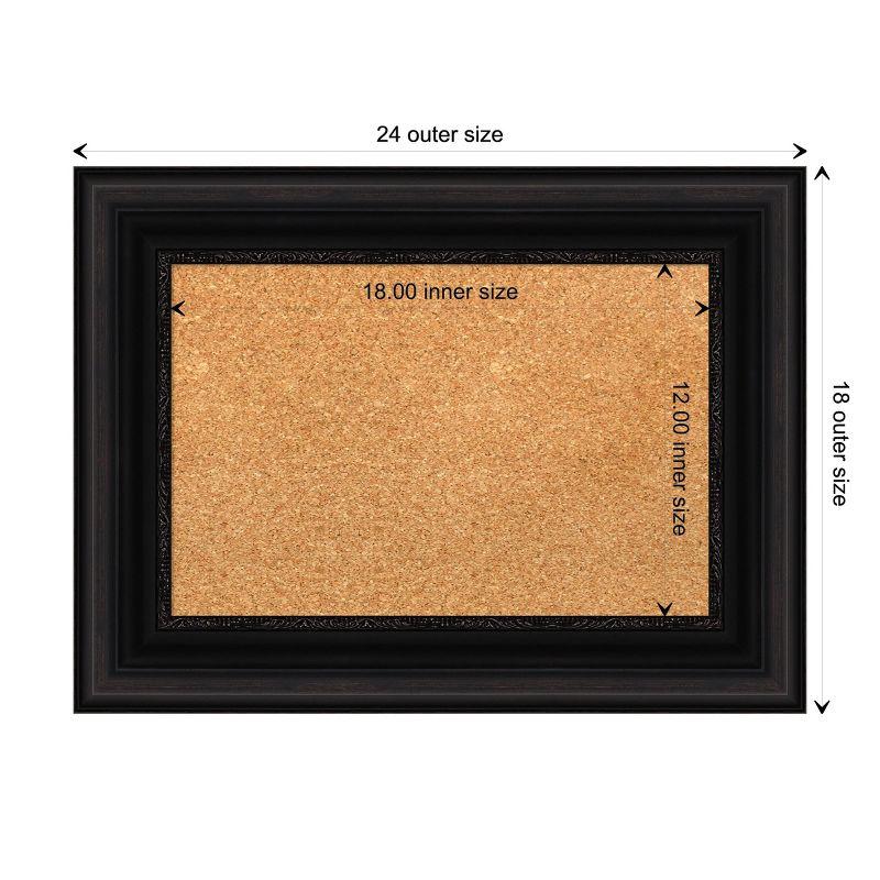Amanti Art Natural Cork Board Framed Parlor Black Bulletin Board 24 in. x 18 in.