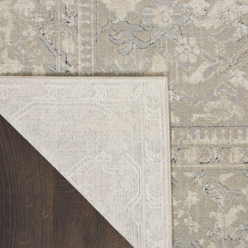 Ivory Rectangular Synthetic Easy Care 4' x 6' Area Rug